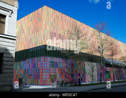 Das Museum Brandhorst in München, 2009 eröffnet, Gehäuse Sammlung moderner Kunst, außergewöhnliche mehrfarbigen Fassade, Stockfoto