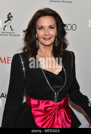 New York, USA. 24 Apr, 2018. Lynda Carter, Robert A. Altman besucht die Zeit 2018 100 Gala bei Jazz at Lincoln Center am 24. April 2018 in New York City. Credit: Erik Pendzich/Alamy leben Nachrichten Stockfoto