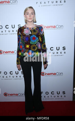 Las Vegas, NV, USA. 25 Apr, 2018. 25. April 2018 - Las Vegas, NV-Saoirse Ronan. 2018 CinemaCon Focus Features Präsentation im Caesars Palace. Photo Credit: MJT/AdMedia Credit: Mjt/AdMedia/ZUMA Draht/Alamy leben Nachrichten Stockfoto