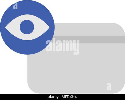 Kreditkarte mit einem Auge auf das Symbol vektor Symbol auf weißem Hintergrund Stock Vektor