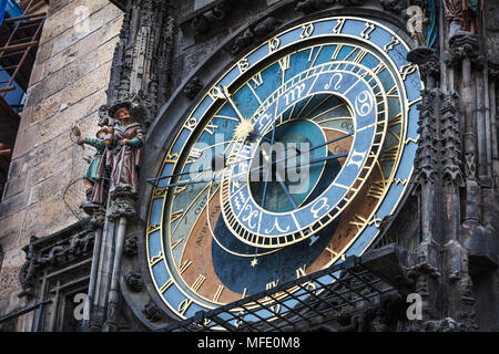 Astronomische Uhr, Prag, Tschechische Republik, Europa Stockfoto