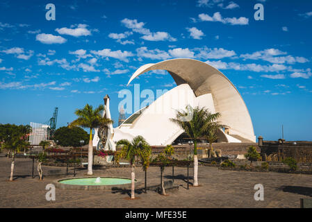 Auditorio de Tenerife Adán Martín, Avantgarde kongresshalle, konzerthalle, Konzertsaal, Oper, Architekten Santiago Calatrava. Stockfoto