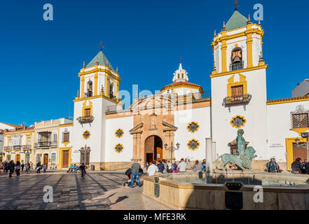 Nuestra Señora del Socorro Kirche, Plaza del Socorro, Ronda, Provinz Malaga, Andalusien, Spanien Stockfoto