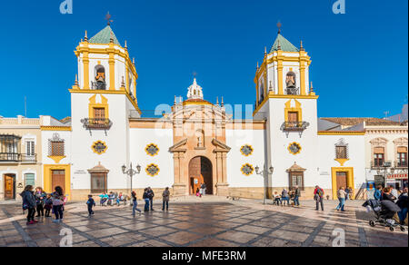 Nuestra Señora del Socorro Kirche, Plaza del Socorro, Ronda, Provinz Malaga, Andalusien, Spanien Stockfoto