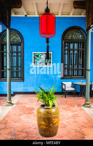 Innenraum Cheong Fatt Tze Mansion, blaue Villa, Leith Street in Georgetown, Penang, Malaysia Stockfoto