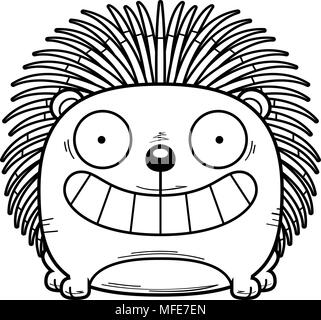 Ein Cartoon Illustration ein Stachelschwein glücklich und lächelnd. Stock Vektor