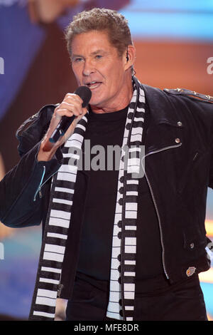 Willkommen bei Carmen Nebel, Hof, Aufzeichnung vom 24.03.2018 Mit: David Hasselhoff Wo: Hof, Deutschland Wann: 25 Mar 2018 Credit: Becher/WENN.com Stockfoto