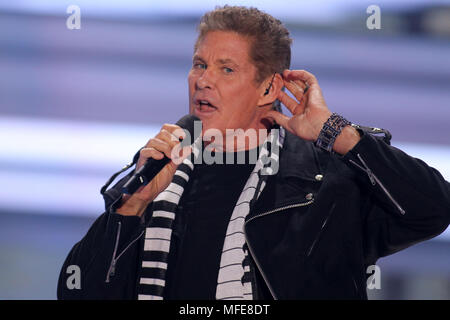 Willkommen bei Carmen Nebel, Hof, Aufzeichnung vom 24.03.2018 Mit: David Hasselhoff Wo: Hof, Deutschland Wann: 25 Mar 2018 Credit: Becher/WENN.com Stockfoto