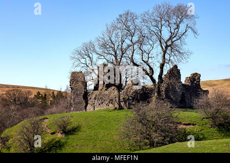 Im 12. Jahrhundert die Ruinen der Burg Pendragon in Wenslydale in den Yorkshire Dales National Park im Nordosten Englands. Stockfoto