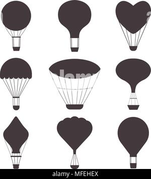 Heißluftballons Silhouetten Stock Vektor