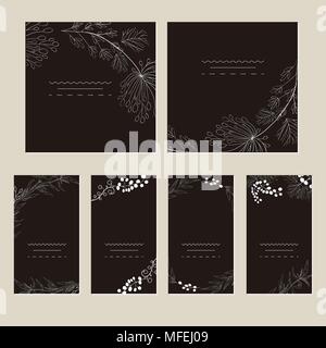 Einstellen der künstlerischen kreativen Universal Cards. Handgezeichneten Texturen. Hochzeit, Jubiläum, Geburtstag, Valentinstag, Party. Design für Poster, Karten, Invita Stock Vektor