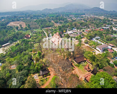 Luftaufnahme von Black House - Baan Dam Museum, Chiang Rai, Thailand Stockfoto