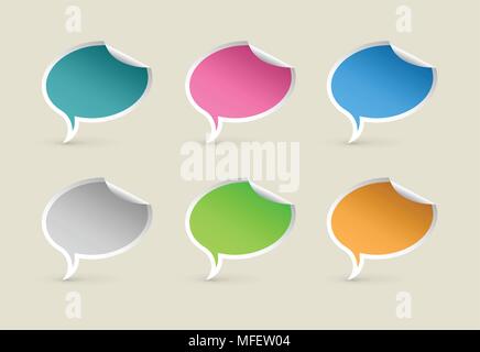 Bunte Papier Sprechblasen Stock Vektor