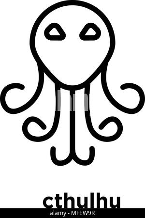 Cthulhu Symbol auf weißem Hintergrund, Vector Illustration Stock Vektor
