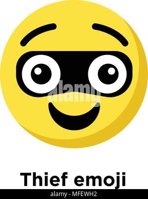 Dieb emoji Symbol auf weißem Hintergrund, Vector Illustration Stock Vektor