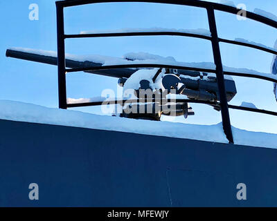 Die Waffe auf dem U-Boot Stockfoto