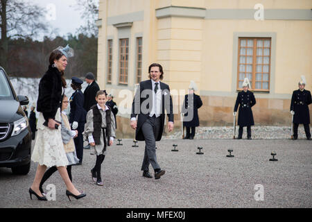 Kirche Schloss Drottningholm, Stockholm, Schweden, 1. Dezember, 2017. Seine königliche Hoheit Prinz Gabriel Carl Walther baptisted. Stockfoto