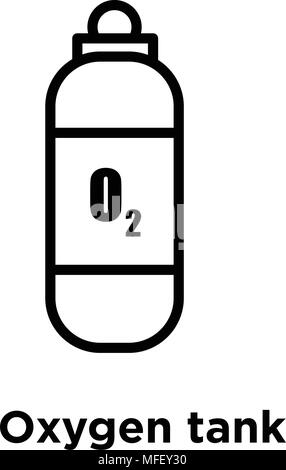 Sauerstoff tank Symbol auf weißem Hintergrund, Vector Illustration Stock Vektor