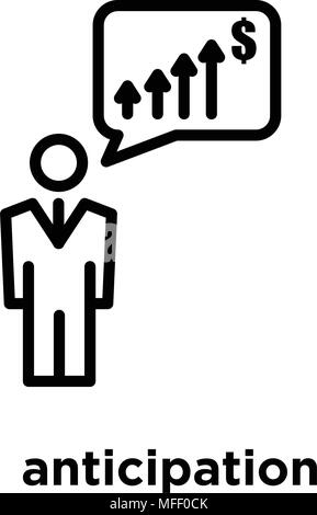 Vorfreude Symbol auf weißem Hintergrund, Vector Illustration Stock Vektor