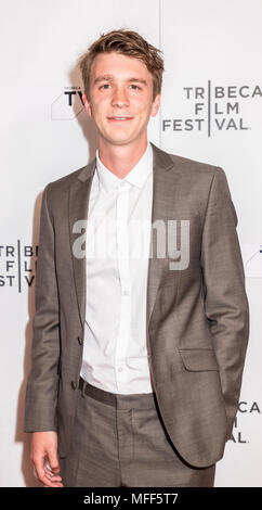 New York, NY, USA - 23. April 2018: Thomas Mann besucht das Screening von 'Maine' während des Tribeca Film Festival 2018 Cinepolis Chelsea, Manhattan Stockfoto
