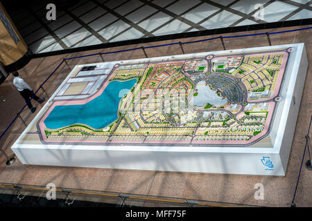 Riesige 3D-Modell, Plan zur neuen Stadt in Abu Dhabi Stockfoto