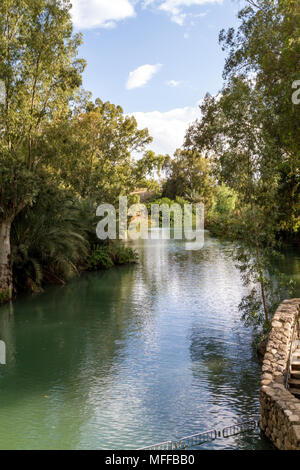 Ufer des Jordans auf Taufe Website, Israel Stockfoto