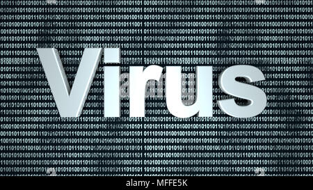 Digital Virus. 3D-Hintergrund gerendert. Stockfoto
