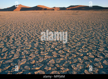 Risse PAN Wüste Namib, Namibia Stockfoto