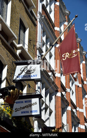 Regeln Restaurant in Covent Garden, London, UK. Stockfoto