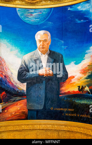 Chinghiz Aitmatov Memorial, Kulturzentrum Ruh Ordo benannt nach berühmten kirgisische Schriftsteller Chinghiz Aitmatov, Issyk Kul See, Cholpon-Ata, Kirgisistan Stockfoto