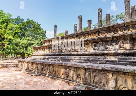 Die Kammer in Polonnaruwa, die mittelalterliche Hauptstadt von Sri Lanka. Stockfoto