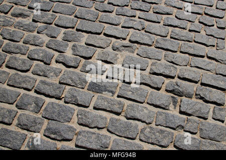 Сobblestone Pflaster Muster Textur Hintergrund Bild. Stockfoto