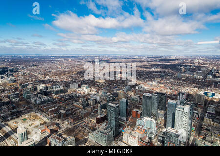 Einen allgemeinen Überblick über Toronto, Ontario, Kanada - vom CN Tower Stockfoto