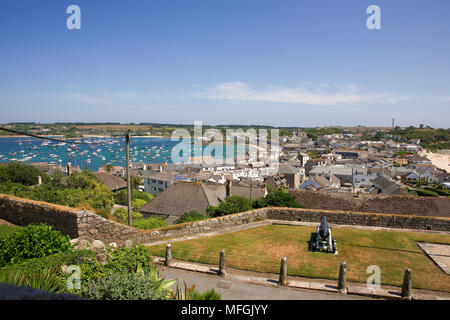 Hugh Stadt und St. Mary's Pool von Hugh House, St. Mary's, Isles of Scilly Stockfoto