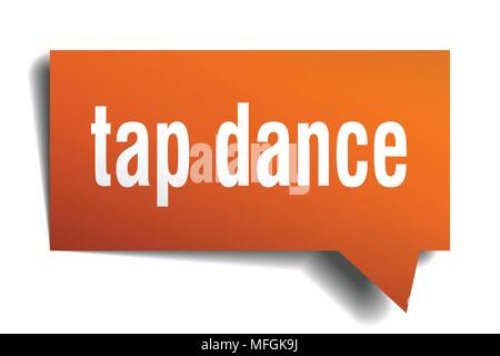 Tap Dance orange 3d-Quadrat isoliert Sprechblase Stock Vektor