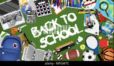 Zurück zu Schule Plakat template Design Stock Vektor
