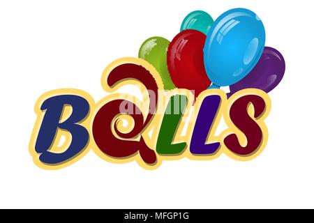 Logo mit Ballons für Ihre Firma oder Postkarte. Vector Illustration Stock Vektor
