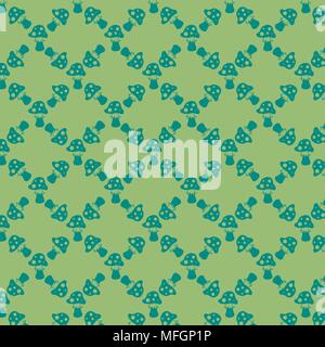 Grüner Hintergrund mit Fly blätterpilze für Ihr Design. Kann für Geschenkpapier oder ein Paket verwendet werden. Vector Illustration Stock Vektor