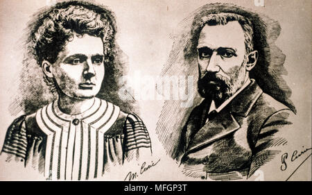 Marie und Pierre Curie - 1903 erhielten sie den Nobelpreis für Physik Stockfoto