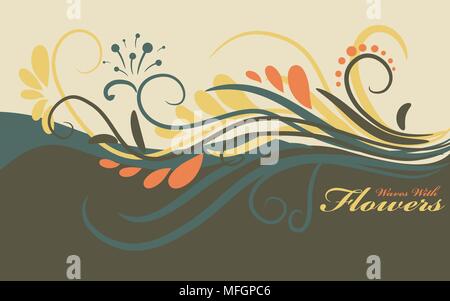 Zusammenfassung Hintergrund mit Locken und Platz für Text. Karte. Vector Illustration Stock Vektor