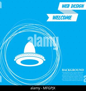 Cowboyhut Symbol auf einem blauen Hintergrund mit abstrakten Kreise um und für ihren Text. Vector Illustration Stock Vektor