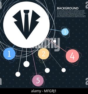 Krawatte Symbol mit dem Hintergrund auf den Punkt und mit infografik Stil. Vector Illustration Stock Vektor