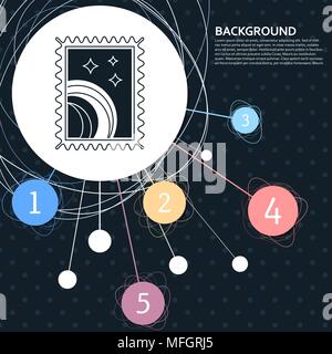 Briefmarke Symbol mit dem Hintergrund auf den Punkt und mit infografik Stil. Vector Illustration Stock Vektor