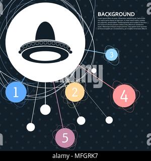 Cowboyhut Symbol mit dem Hintergrund auf den Punkt und mit infografik Stil. Vector Illustration Stock Vektor