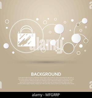 Warenkorb Symbol auf einem braunen Hintergrund mit elegantem Stil und modernem Design Infografik. Vector Illustration Stock Vektor