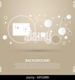 Geldbeutel Symbol auf einem braunen Hintergrund mit elegantem Stil und modernem Design Infografik. Vector Illustration Stock Vektor