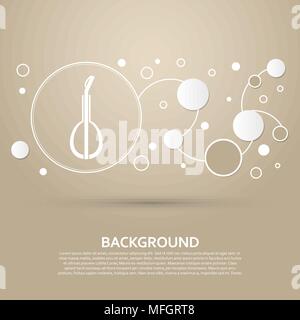 Balalaika Symbol auf einem braunen Hintergrund mit elegantem Stil und modernem Design Infografik. Vector Illustration Stock Vektor