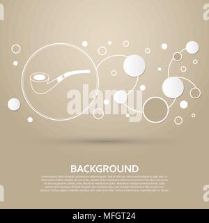 Tabakpfeife Symbol auf einem braunen Hintergrund mit elegantem Stil und modernem Design Infografik. Vector Illustration Stock Vektor