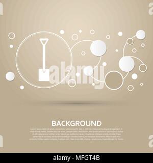 Schaufel Symbol auf einem braunen Hintergrund mit elegantem Stil und modernem Design Infografik. Vector Illustration Stock Vektor