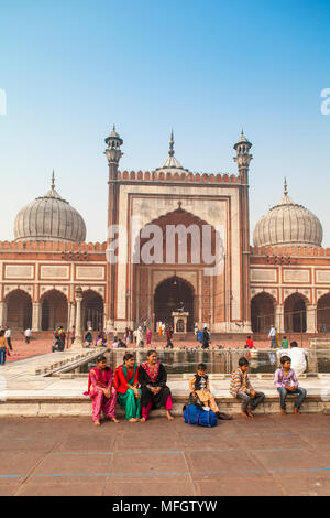 Jama Masjid (Jama Moschee), Old Delhi, Delhi, Indien, Asien Stockfoto